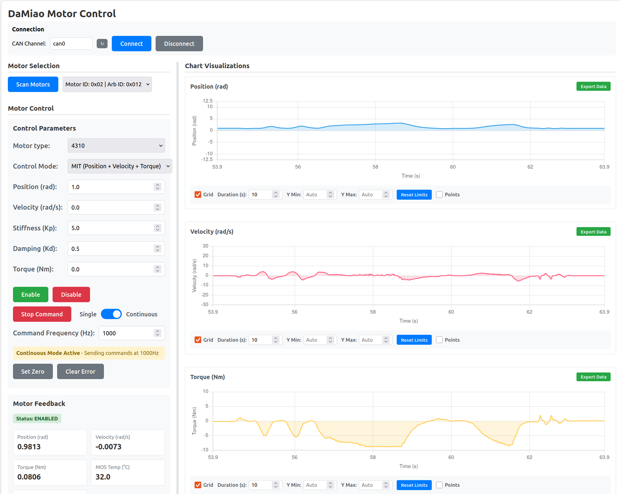 DaMiao Motor Control – full interface